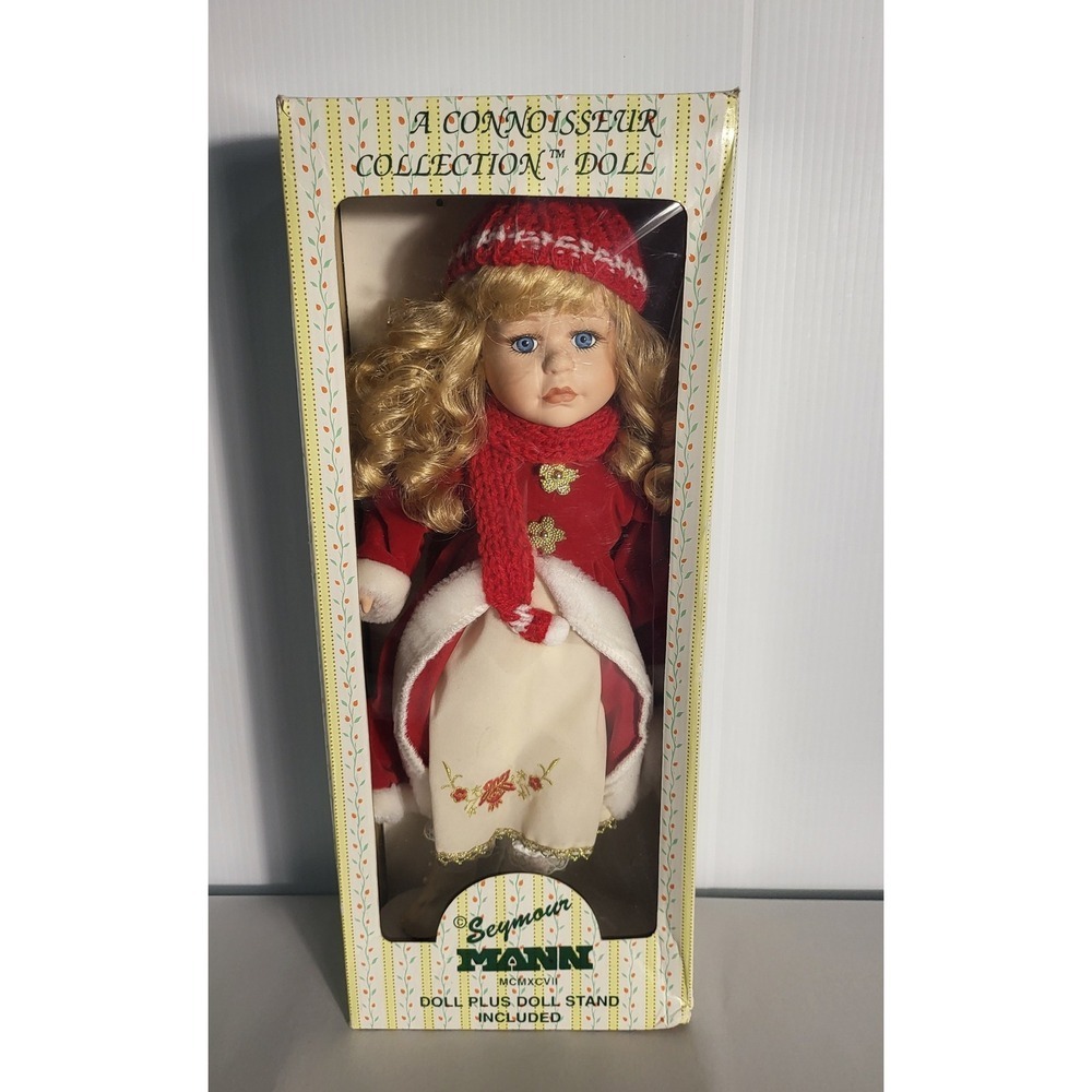 Mann Connoisseur Collection Doll Red Winter Outfit Porcelain Arms /Legs MCMXCVI - Picture 7 of 10